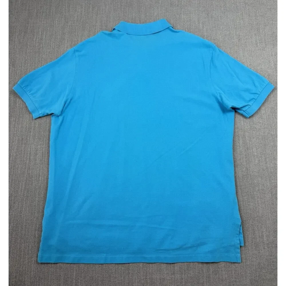 Polo Ralph Lauren Polo Shirt Mens XXL Blue Yellow Pony Short Sleeve Cotton